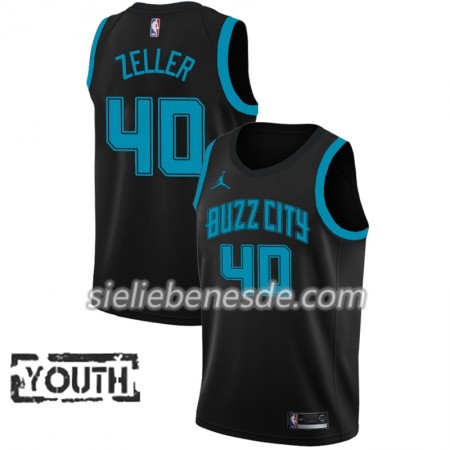 Kinder NBA Charlotte Hornets Trikot Cody Zeller 40 2018-19 Jordan Brand City Edition Schwarz Swingman